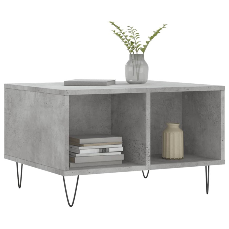 Mesa de centro madera contrachapada gris hormigón 60x50x36,5