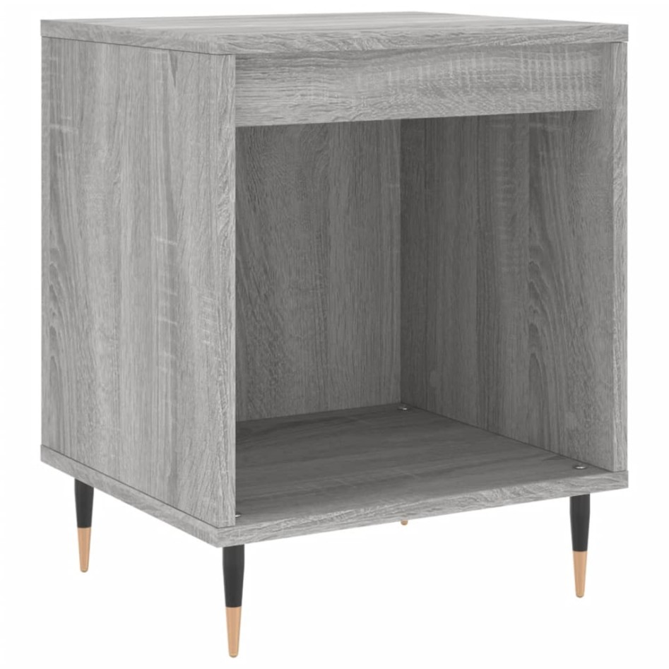 Mesita de noche 2 uds madera ingeniería gris Sonoma 40x35x50