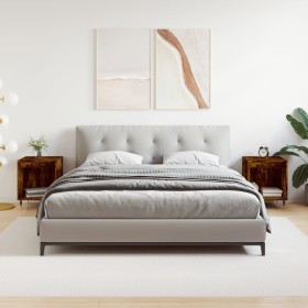 Mesitas noche 2 uds madera ingeniería roble ahumado 40x35x50