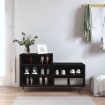 Mueble zapatero madera contrachapada negro 102x36x60 cm