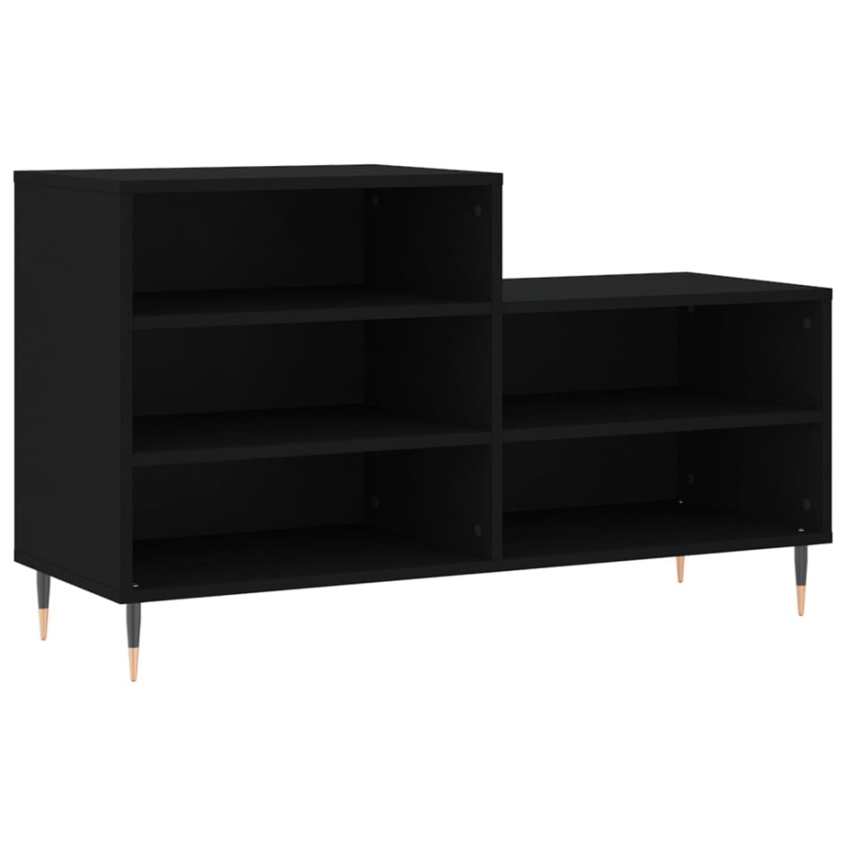 Mueble zapatero madera contrachapada negro 102x36x60