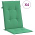 Cojín silla de jardín respaldo alto 4 uds tela verde