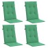 Cojín silla de jardín respaldo alto 4 uds tela verde