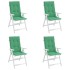 Cojín silla de jardín respaldo alto 4 uds tela verde