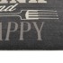 Alfombra de cocina lavable terciopelo negro 60x180