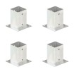 Anclajes para postes 4 unidades metal galvanizados 91 mm