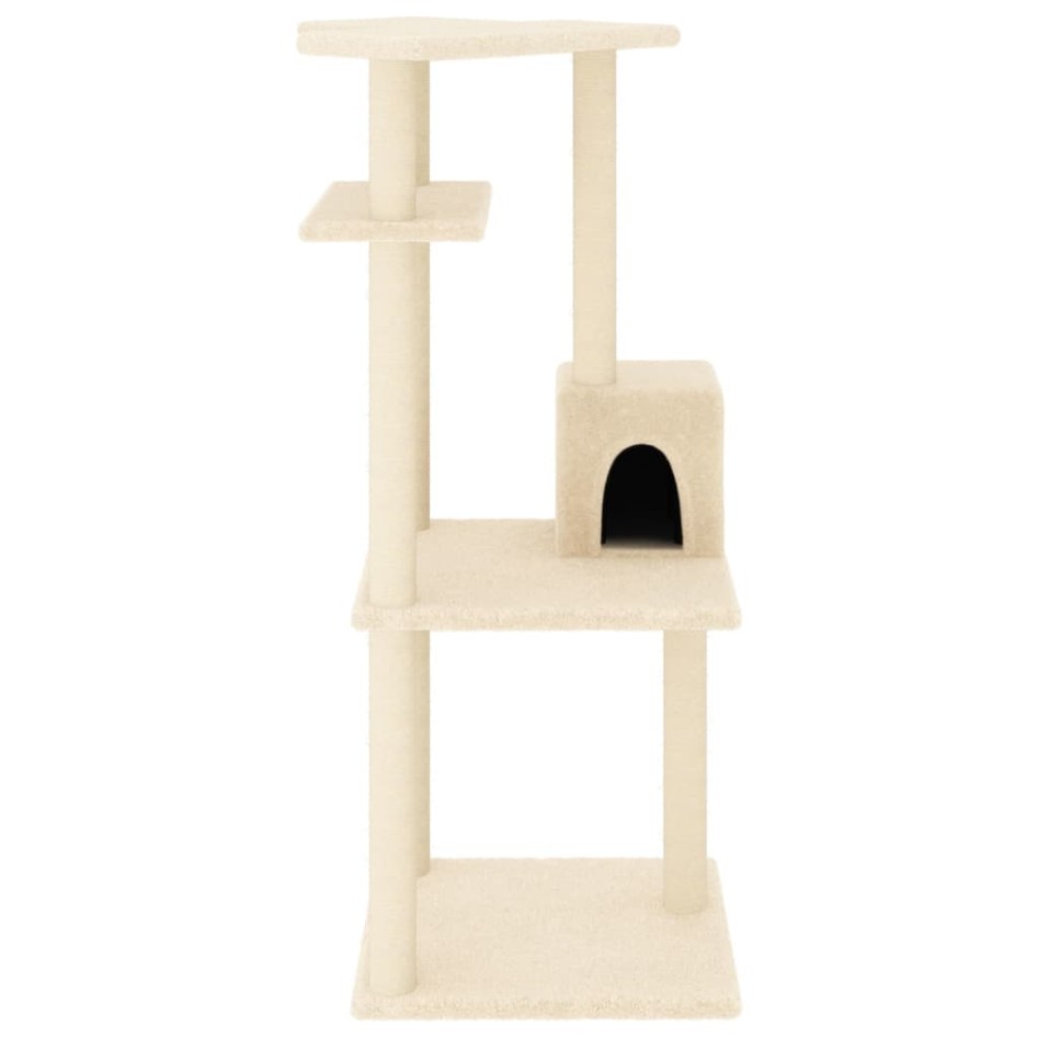Rascador para gatos con postes de sisal color crema 123