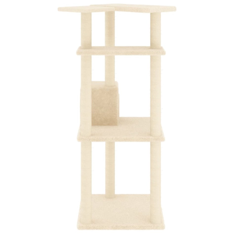 Rascador para gatos con postes de sisal color crema 123