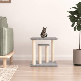 Postes rascadores para gatos con plataformas gris claro 50