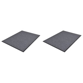 Felpudos de PVC 2 unidades gris 90x60