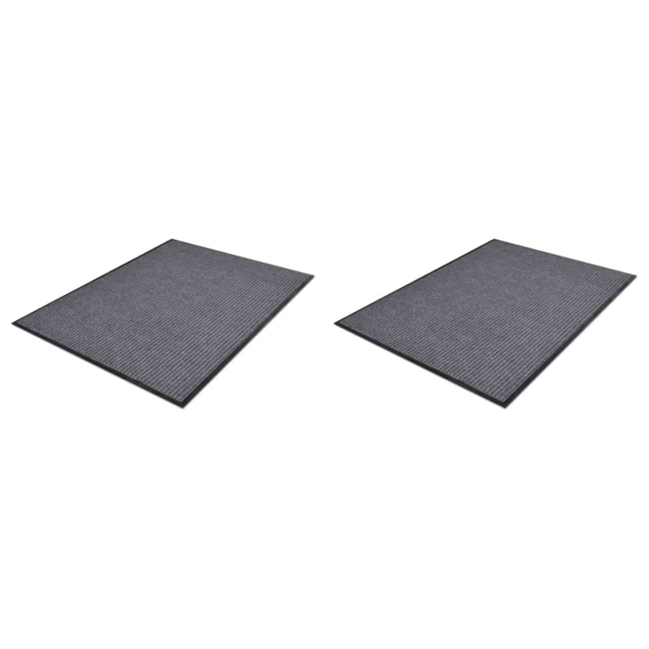 Felpudos de PVC 2 unidades gris 90x60