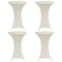 Mantel elástico para mesa alta 4 unidades color crema Ø60