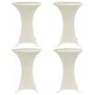 Mantel elástico para mesa alta 4 unidades color crema Ø60 cm