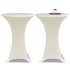 Mantel elástico para mesa alta 4 unidades color crema Ø60