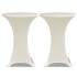 Mantel elástico para mesa alta 4 unidades color crema Ø60