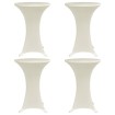 Mantel elástico para mesa alta 4 unidades color crema Ø80 cm
