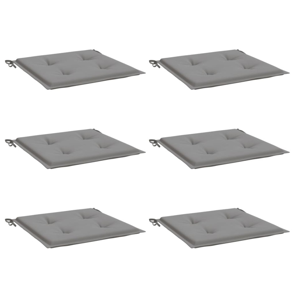 Cojines de silla de jardín 6 uds tela Oxford gris 50x50x3