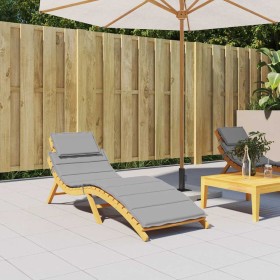 Cojín de tumbona de tela Oxford gris 186x58x3