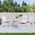 Cojines silla de jardín 4 uds tela Oxford rojo tinto 50x50x3