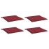 Cojines silla de jardín 4 uds tela Oxford rojo tinto 50x50x3