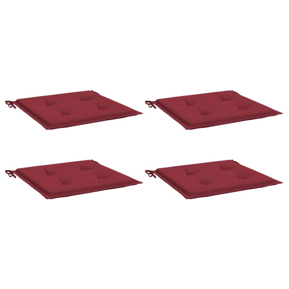 Cojines silla de jardín 4 uds tela Oxford rojo tinto 50x50x3