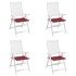 Cojines silla de jardín 4 uds tela Oxford rojo tinto 50x50x3