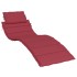 Cojín de tumbona de tela Oxford rojo tinto 186x58x3