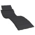 Cojín de tumbona de tela Oxford negro 186x58x3