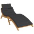Cojín de tumbona de tela Oxford negro 186x58x3