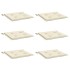 Cojines de silla de jardín 6 uds tela Oxford crema 50x50x3