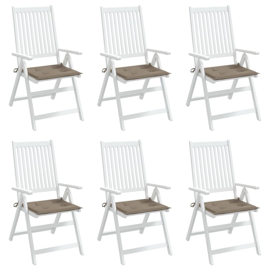 Cojines de silla de jardín 6 uds tela Oxford taupé 50x50x3