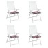 Cojines de silla de jardín 4 uds tela a cuadros rojo 50x50x3