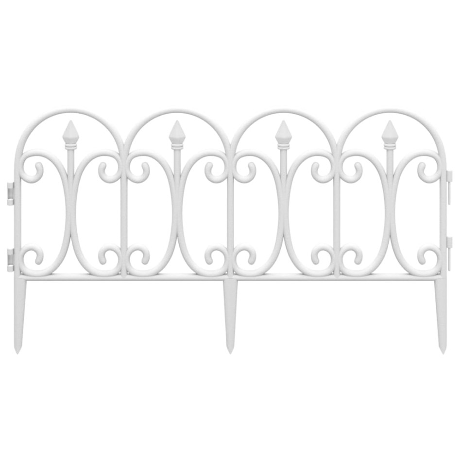 Borduras de jardín 17 unidades PP blanco 10