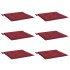 Cojines silla de jardín 6 uds tela Oxford rojo tinto 40x40x3