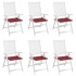 Cojines silla de jardín 6 uds tela Oxford rojo tinto 40x40x3
