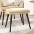 Reposapiés de terciopelo crema blanco 45x29,5x35