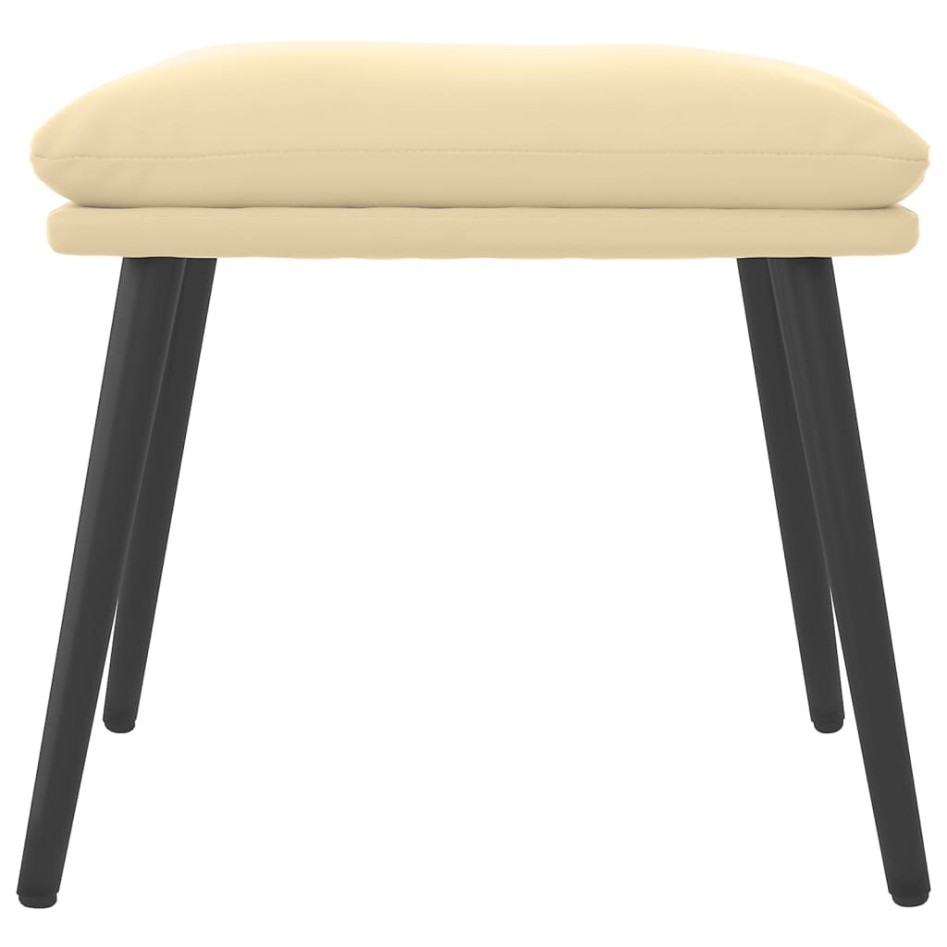 Reposapiés de terciopelo crema blanco 45x29,5x35