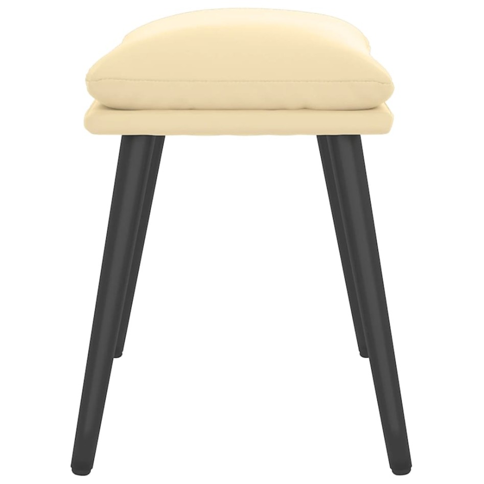 Reposapiés de terciopelo crema blanco 45x29,5x35