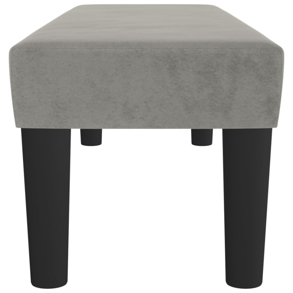 Banco de terciopelo gris claro 100x30x30