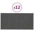 Paneles de pared 12 uds tela gris oscuro 30x15 cm 0,54