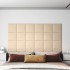 Paneles de pared 12 uds tela color crema 30x30 cm 1,08
