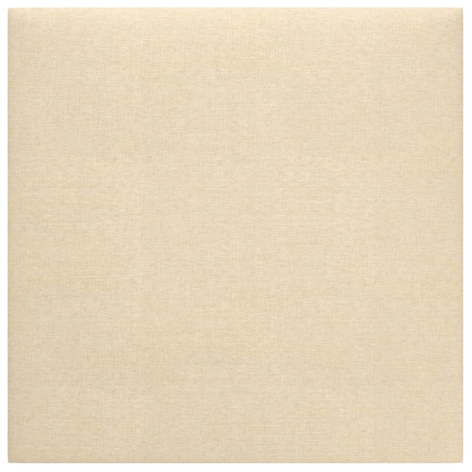 Paneles de pared 12 uds tela color crema 30x30 cm 1,08