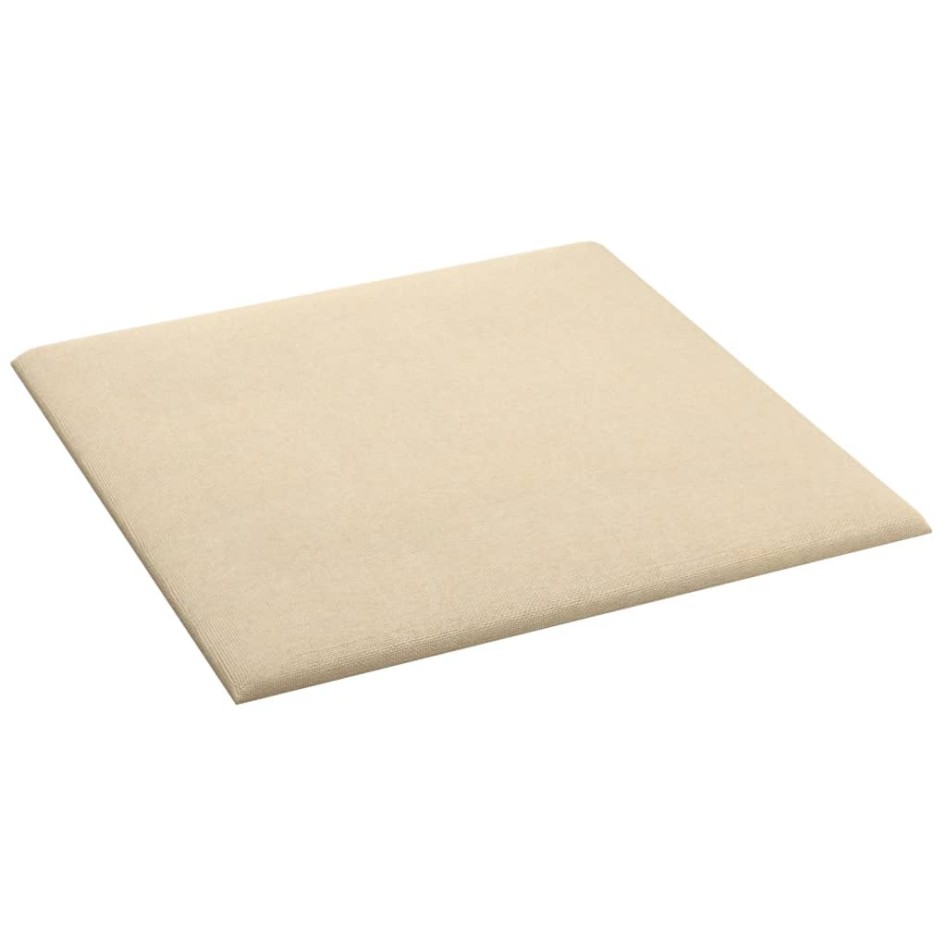Paneles de pared 12 uds tela color crema 30x30 cm 1,08