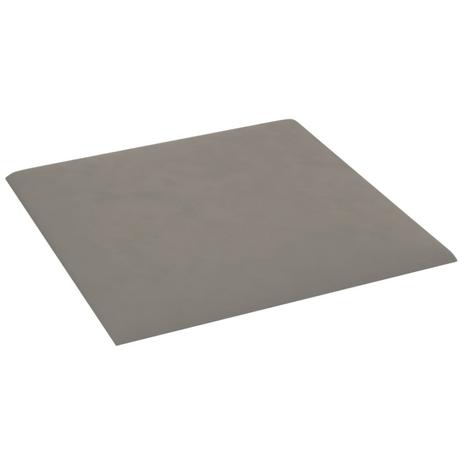 Paneles de pared 12 uds terciopelo gris claro 30x30 cm 1,08