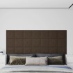 Paneles de pared 12 uds cuero sintético marrón 30x30 cm 1,08 m²