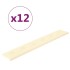 Paneles de pared 12 uds cuero sintético crema 90x15 cm 1,62