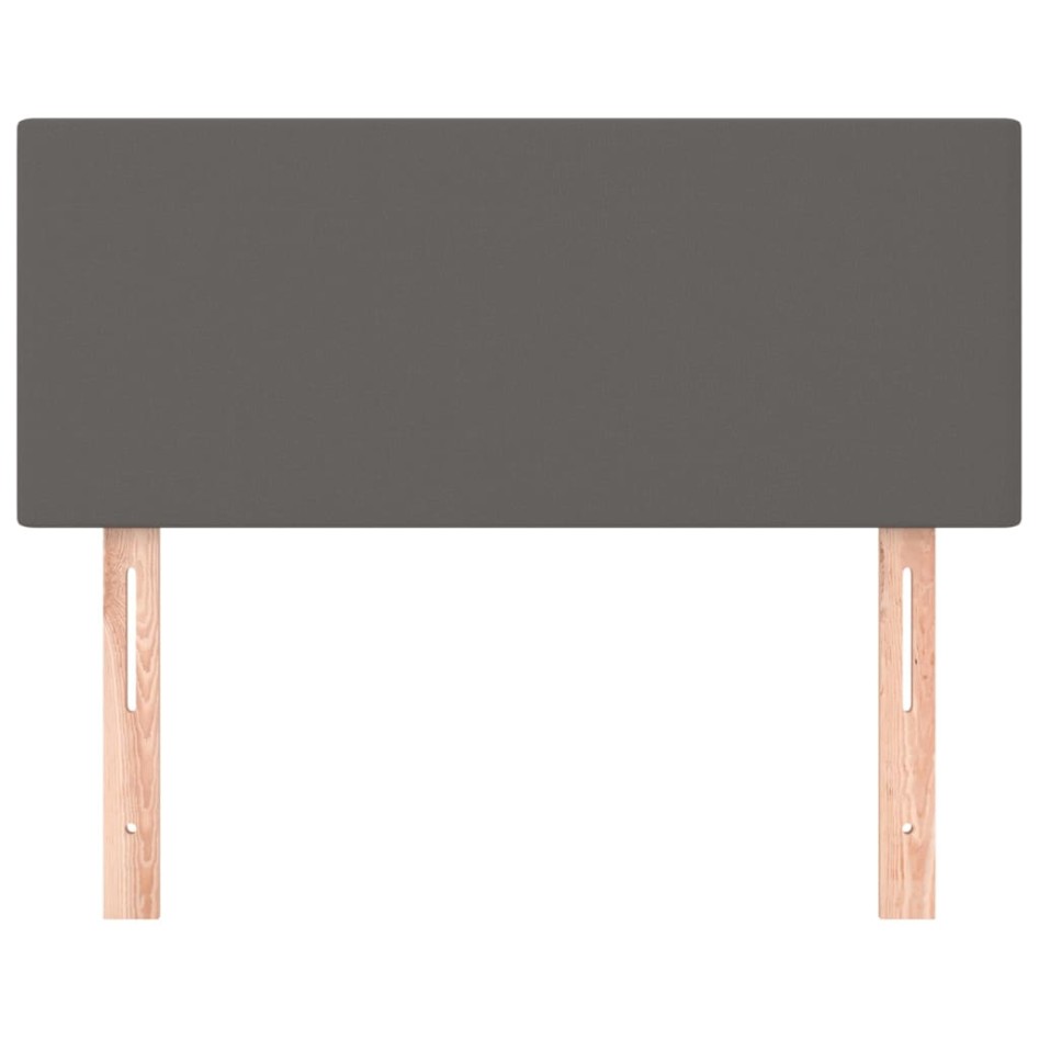 Cabecero de cuero sintético gris 100x5x78/88