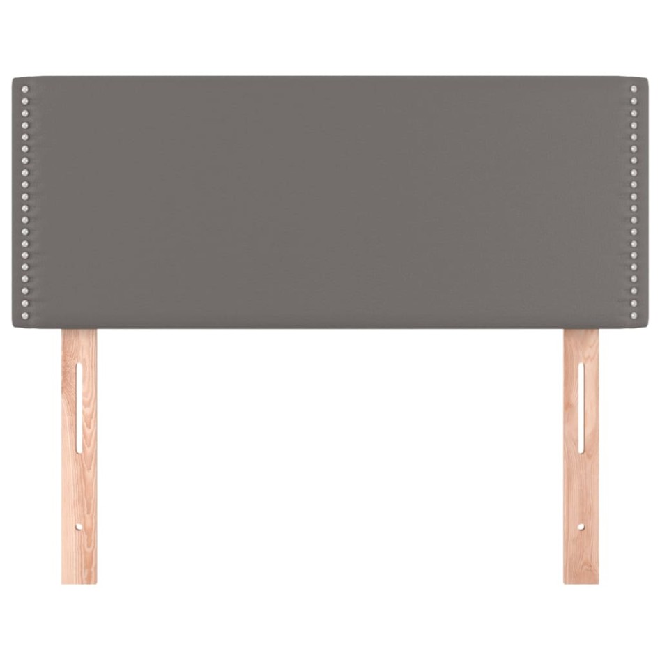 Cabecero de cuero sintético gris 100x5x78/88