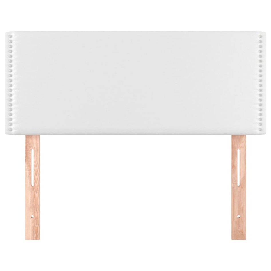 Cabecero de cuero sintético blanco 90x5x78/88