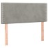 Cabecero de terciopelo gris claro 90x5x78/88